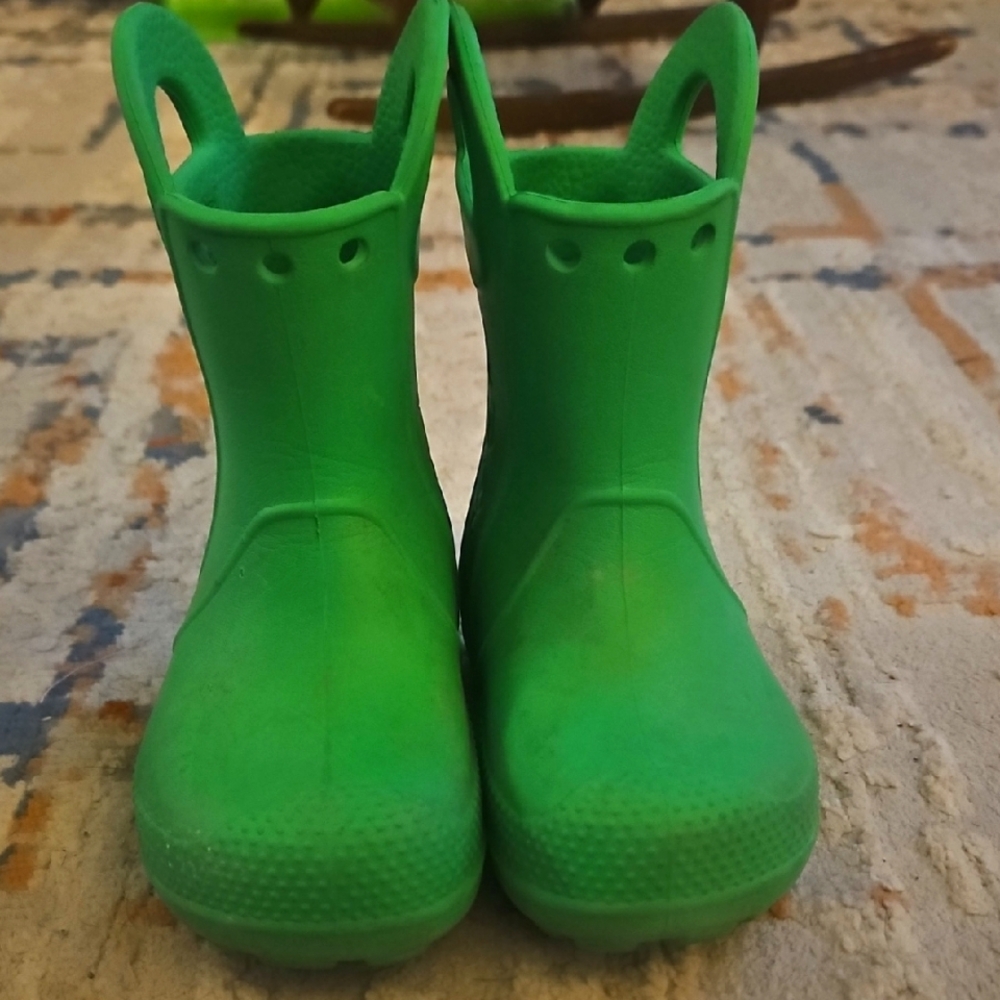 Crocs Green Kids Rain Boots